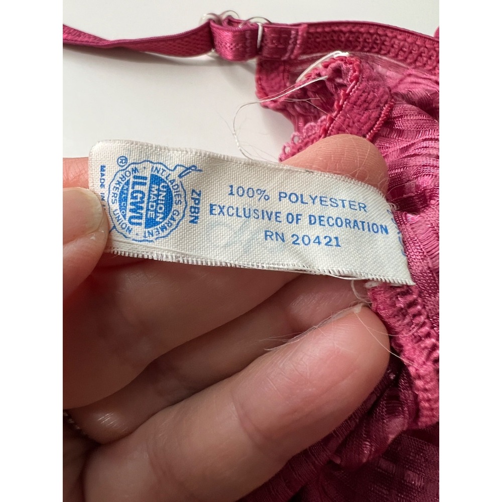 Sasson VTG Women's Intimate Bodysuit Rose Burgundy Lace Feminine Romantic Sz. 36 - Picture 8 of 8